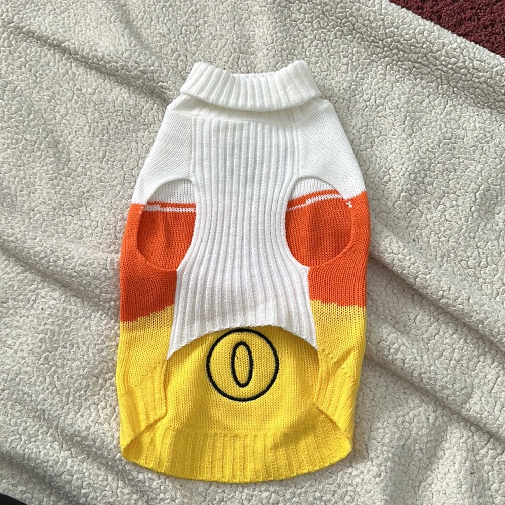 Hyde & Eek Halloween Candy Corn Pet Sweater